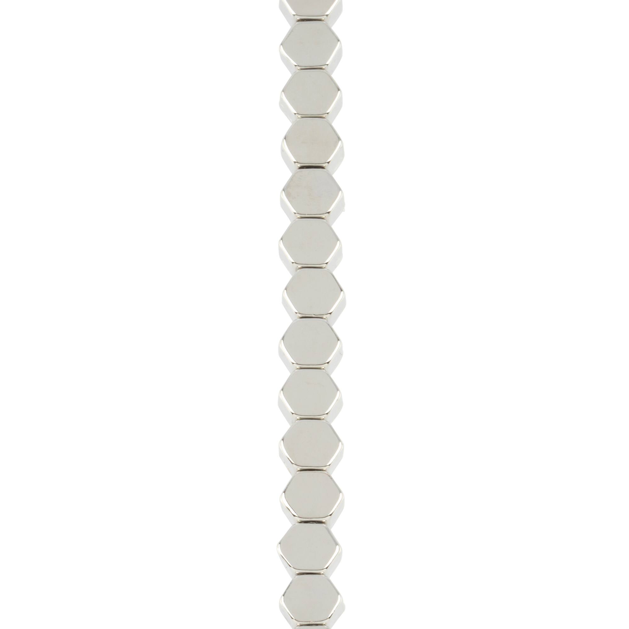 Rhodium Hexagon Beads, 5.5mm by Bead Land Landing™